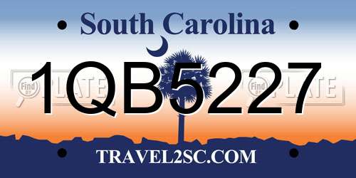 1QB5227 South Carolina License Plate