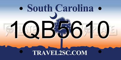1QB5610 South Carolina License Plate