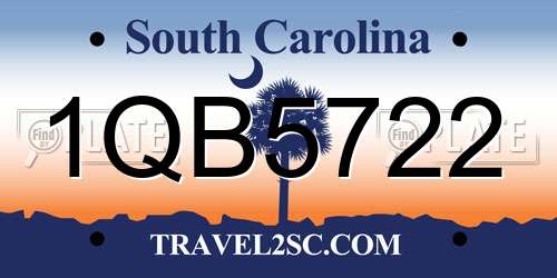 1QB5722 South Carolina License Plate