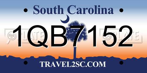 1QB7152 South Carolina License Plate