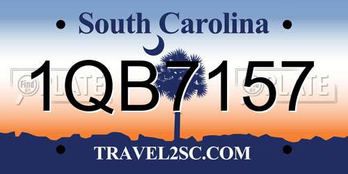 1QB7157 South Carolina License Plate