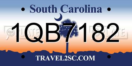 1QB7182 South Carolina License Plate