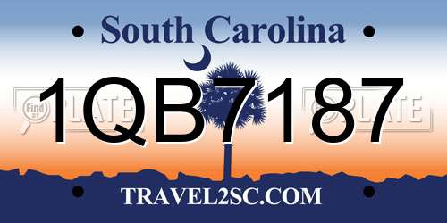 1QB7187 South Carolina License Plate