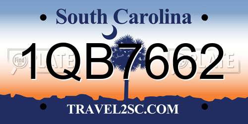 1QB7662 South Carolina License Plate