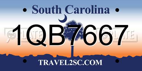 1QB7667 South Carolina License Plate