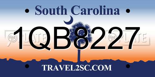 1QB8227 South Carolina License Plate