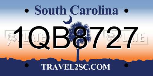 1QB8727 South Carolina License Plate