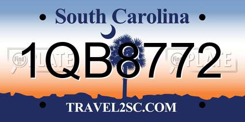 1QB8772 South Carolina License Plate