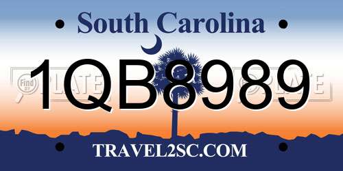 1QB8989 South Carolina License Plate