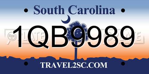 1QB9989 South Carolina License Plate