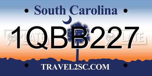1QBB227 South Carolina License Plate