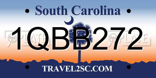 1QBB272 South Carolina License Plate