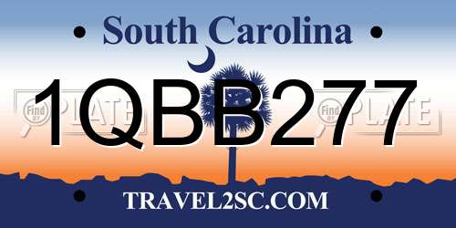 1QBB277 South Carolina License Plate