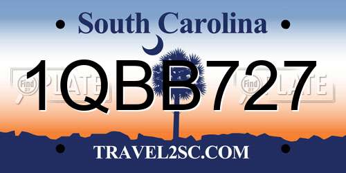 1QBB727 South Carolina License Plate