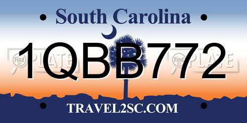 1QBB772 South Carolina License Plate