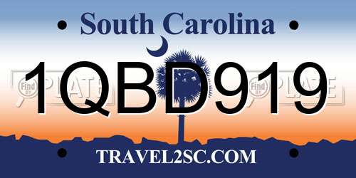 1QBD919 South Carolina License Plate
