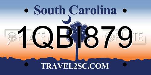 1QBI879 South Carolina License Plate