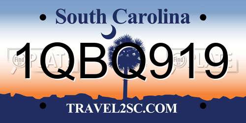 1QBQ919 South Carolina License Plate