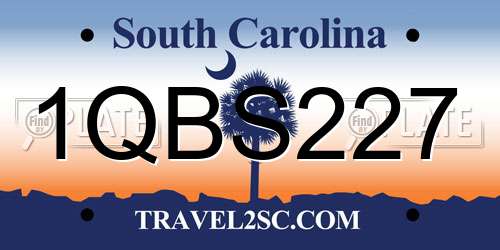 1QBS227 South Carolina License Plate