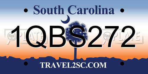 1QBS272 South Carolina License Plate