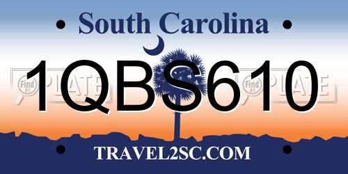 1QBS610 South Carolina License Plate