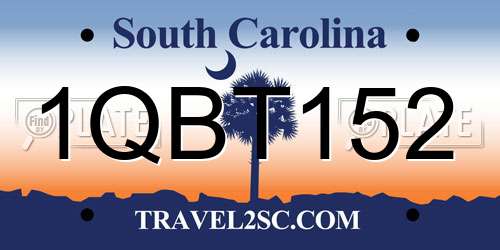1QBT152 South Carolina License Plate