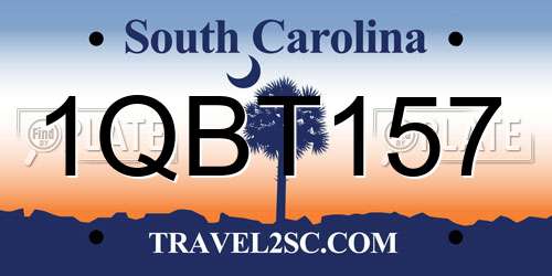 1QBT157 South Carolina License Plate