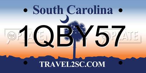 1QBY57 South Carolina License Plate