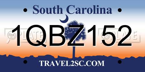 1QBZ152 South Carolina License Plate
