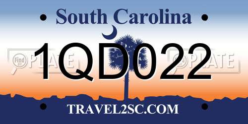 1QD022 South Carolina License Plate