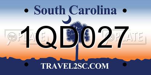 1QD027 South Carolina License Plate