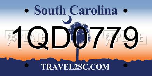 1QD0779 South Carolina License Plate