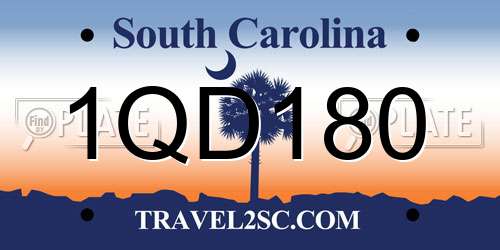 1QD180 South Carolina License Plate