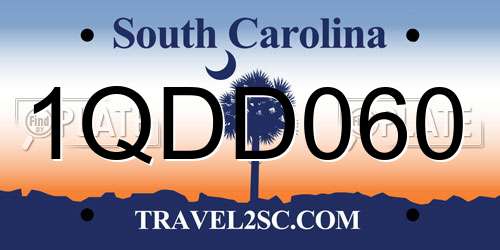 1QDD060 South Carolina License Plate
