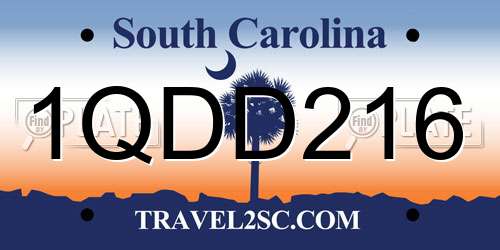 1QDD216 South Carolina License Plate