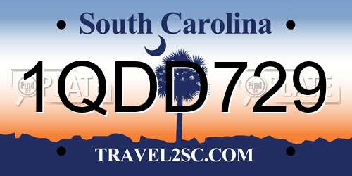 1QDD729 South Carolina License Plate