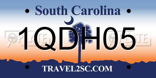 1QDH05 South Carolina License Plate