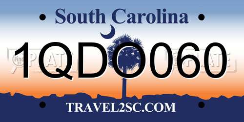 1QDO060 South Carolina License Plate