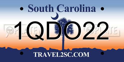 1QDO22 South Carolina License Plate