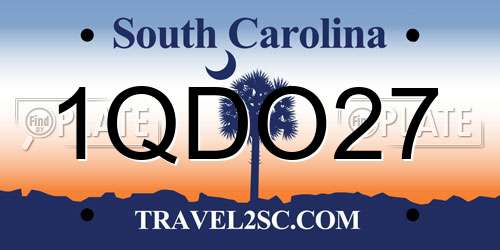 1QDO27 South Carolina License Plate