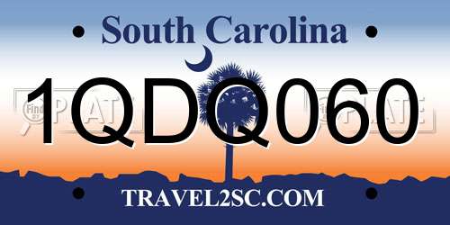 1QDQ060 South Carolina License Plate