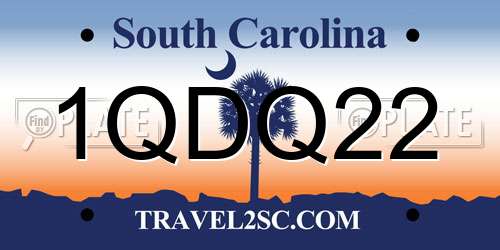 1QDQ22 South Carolina License Plate