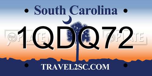 1QDQ72 South Carolina License Plate