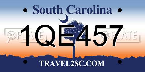 1QE457 South Carolina License Plate