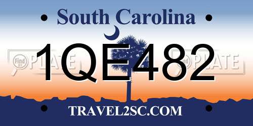 1QE482 South Carolina License Plate