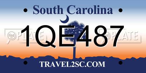 1QE487 South Carolina License Plate