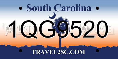 1QG9520 South Carolina License Plate