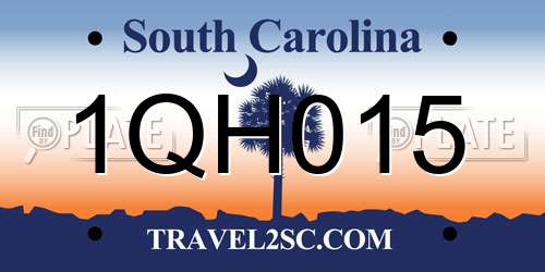 1QH015 South Carolina License Plate