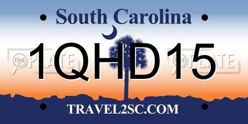 1QHD15 South Carolina License Plate