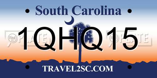 1QHQ15 South Carolina License Plate